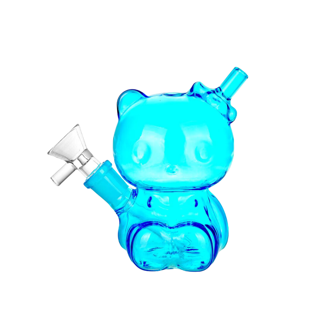 4" Pulsar Hey There Kitty Glass Water Pipe Assorted Colours Smoke